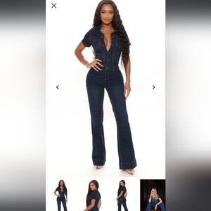 Dark Blue Denim Jumpsuit